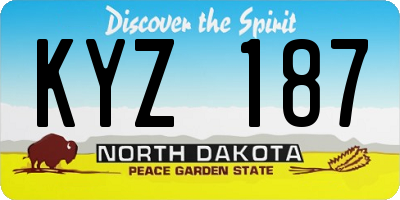 ND license plate KYZ187