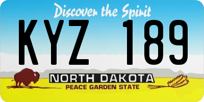 ND license plate KYZ189