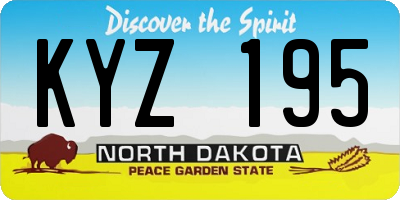 ND license plate KYZ195