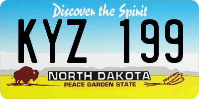 ND license plate KYZ199