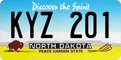 ND license plate KYZ201