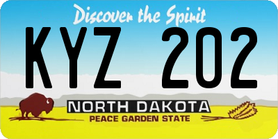 ND license plate KYZ202