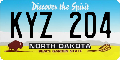 ND license plate KYZ204
