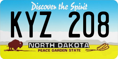 ND license plate KYZ208