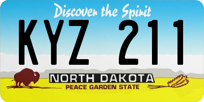 ND license plate KYZ211