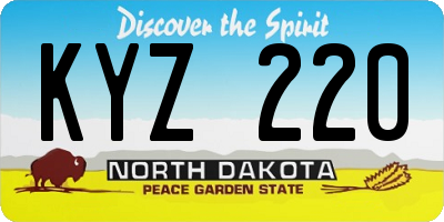 ND license plate KYZ220