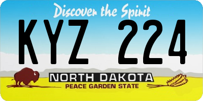 ND license plate KYZ224