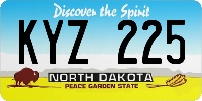 ND license plate KYZ225
