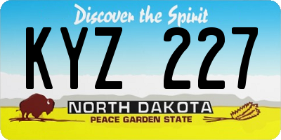 ND license plate KYZ227