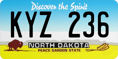 ND license plate KYZ236