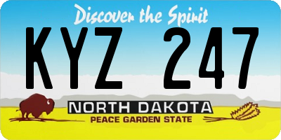 ND license plate KYZ247
