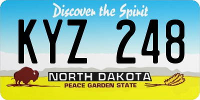 ND license plate KYZ248