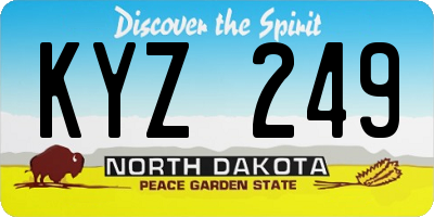 ND license plate KYZ249