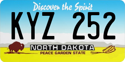 ND license plate KYZ252