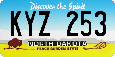 ND license plate KYZ253