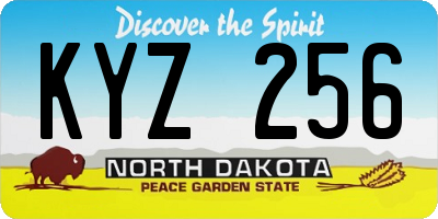 ND license plate KYZ256