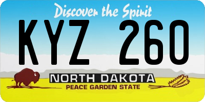 ND license plate KYZ260