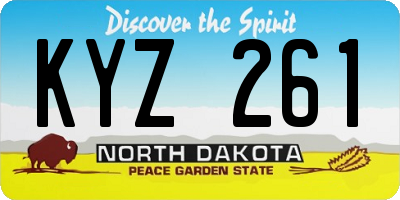ND license plate KYZ261