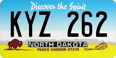 ND license plate KYZ262