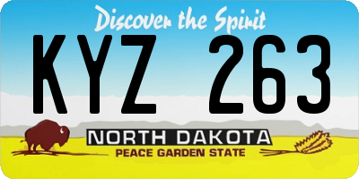 ND license plate KYZ263