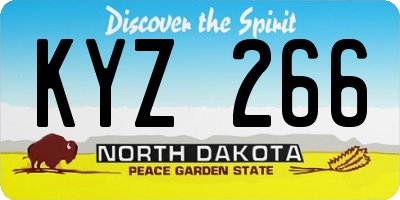 ND license plate KYZ266