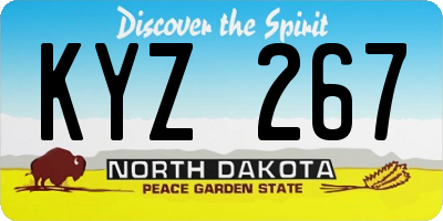 ND license plate KYZ267