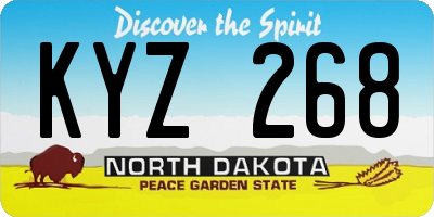 ND license plate KYZ268