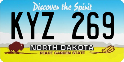 ND license plate KYZ269