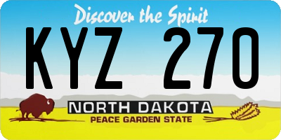 ND license plate KYZ270
