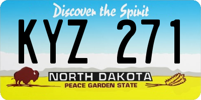 ND license plate KYZ271