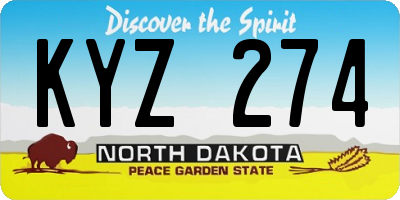 ND license plate KYZ274