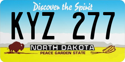 ND license plate KYZ277