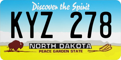 ND license plate KYZ278