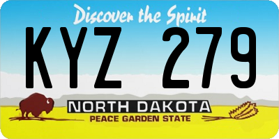 ND license plate KYZ279