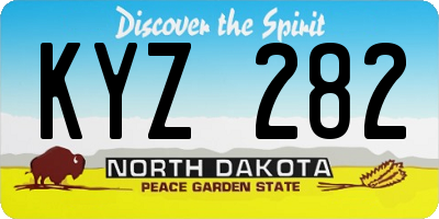 ND license plate KYZ282
