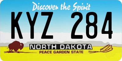 ND license plate KYZ284