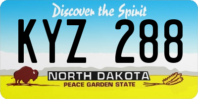 ND license plate KYZ288