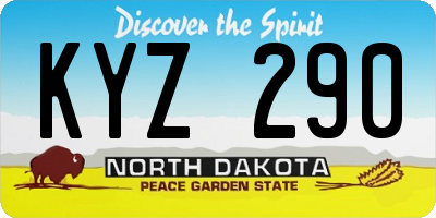 ND license plate KYZ290