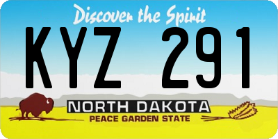 ND license plate KYZ291