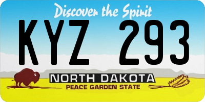 ND license plate KYZ293