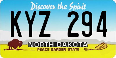 ND license plate KYZ294