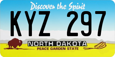 ND license plate KYZ297