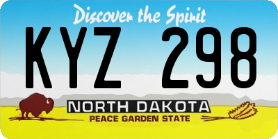 ND license plate KYZ298