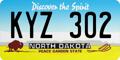 ND license plate KYZ302