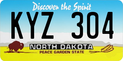 ND license plate KYZ304
