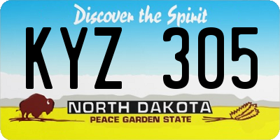 ND license plate KYZ305