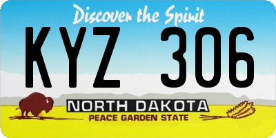 ND license plate KYZ306