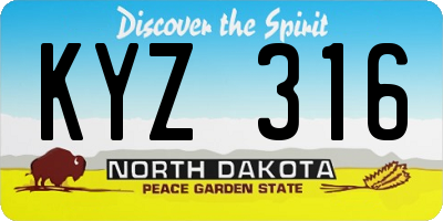ND license plate KYZ316