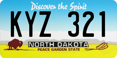 ND license plate KYZ321