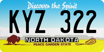 ND license plate KYZ322